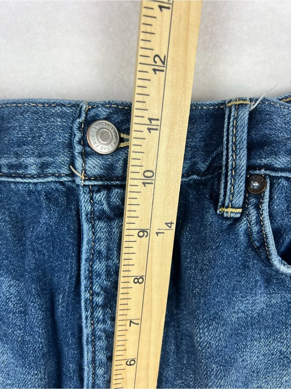We The Free People Mid-Rise Heavily Distressed Cutoff Denim Short Shorts Boho 31